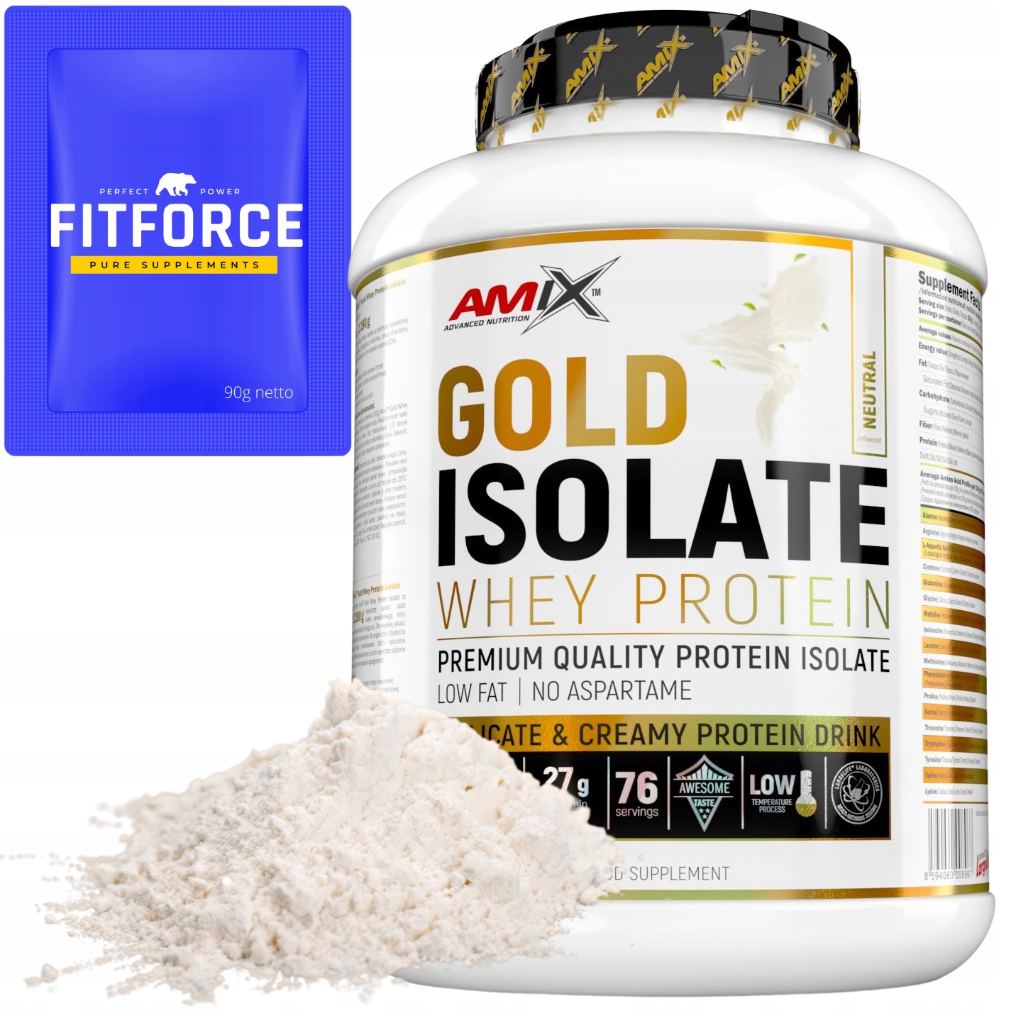 Bílkoviny Izolát Přírodní 2280g 90 Nízká teplota Protein