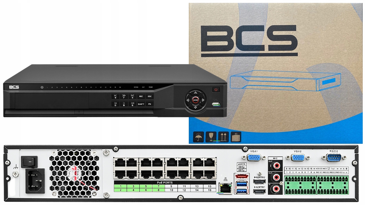 BCS REJESTRATOR IP NVR1604-4K-P-III 16CH ePoE