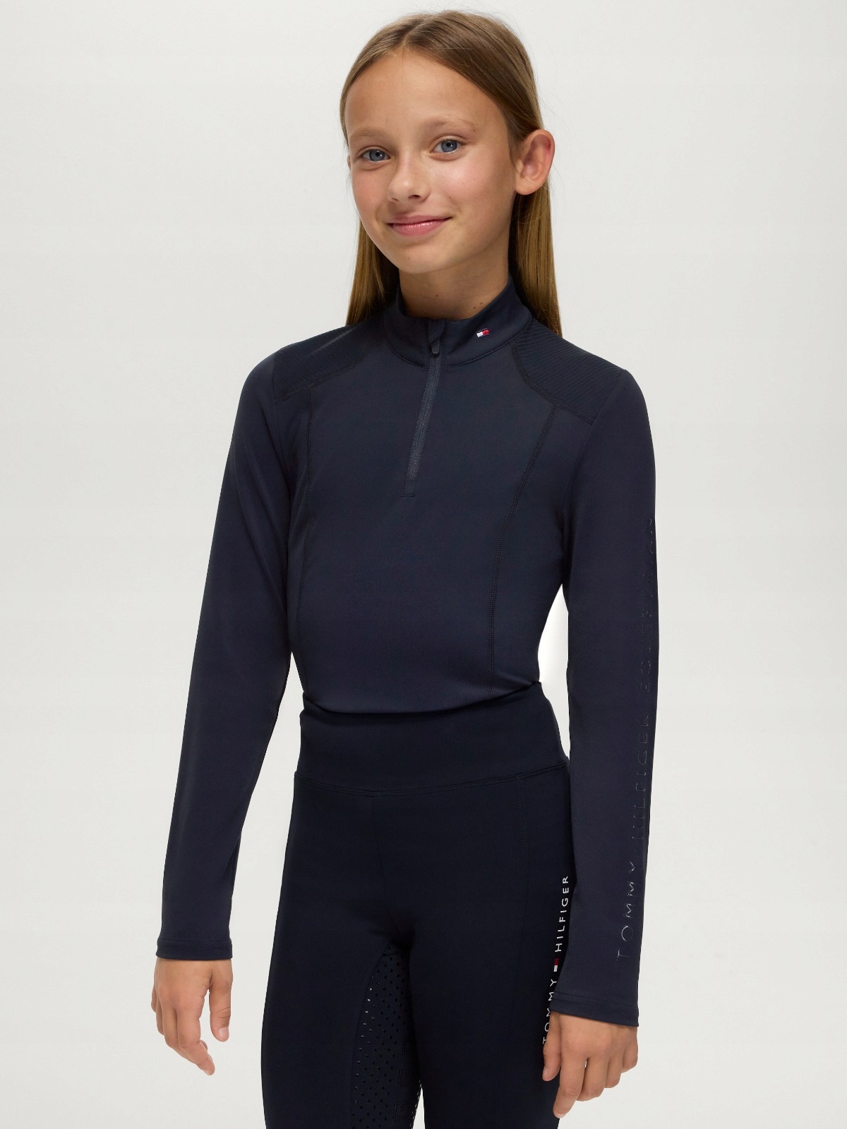 Tommy Hilfiger, Koszulka młodzieżowa Ava High Neck, Desert Sky 140