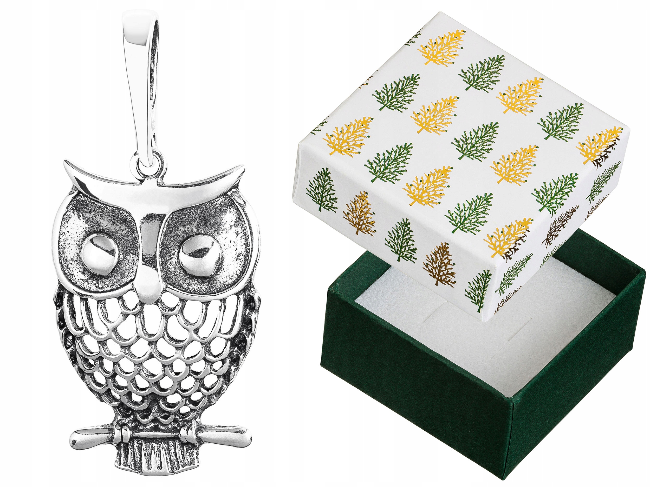 Stříbrný Přívěsek Sova Oxidovaná ažurová Dámský přívěsek Ptáček