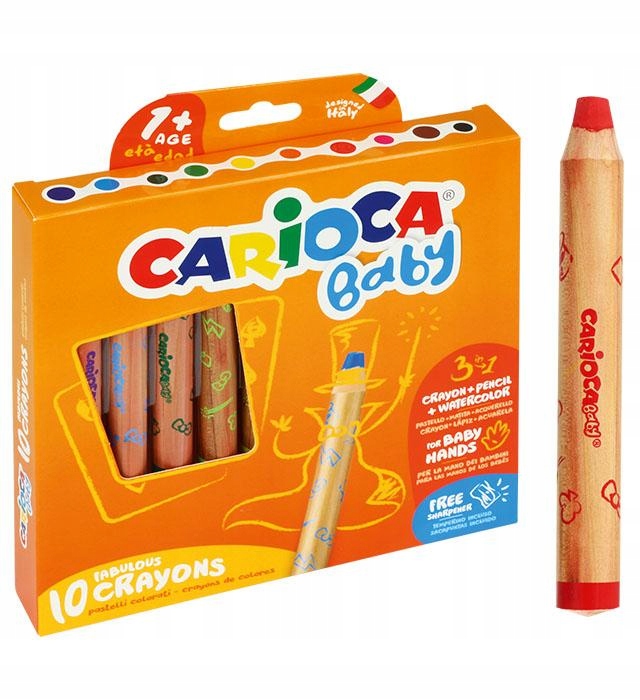 Детские карандаши 10 цветов 3в1 Carioca