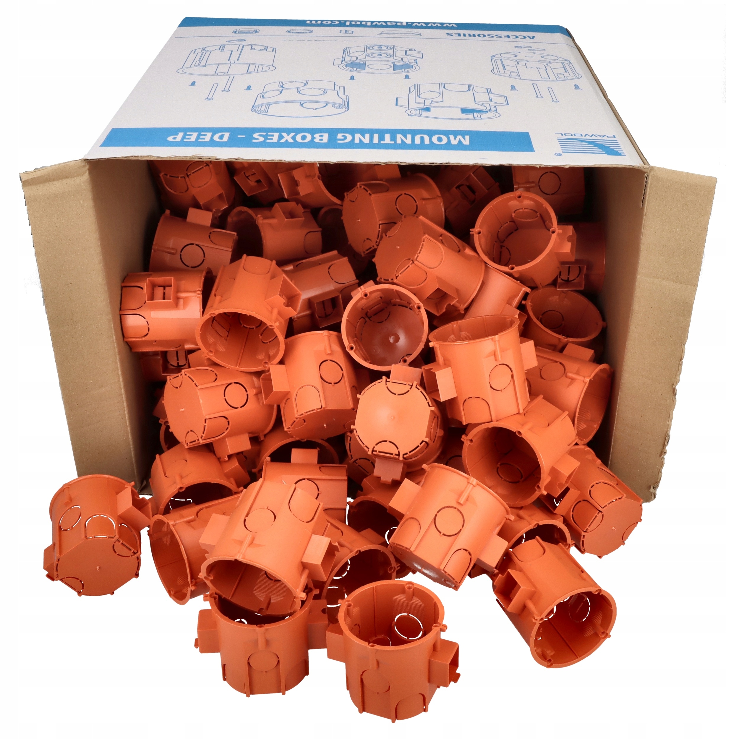 Puszka p/t PK-60 Lux Głęboka Łączona 60 x 60 x 60 mm 110 sztuk