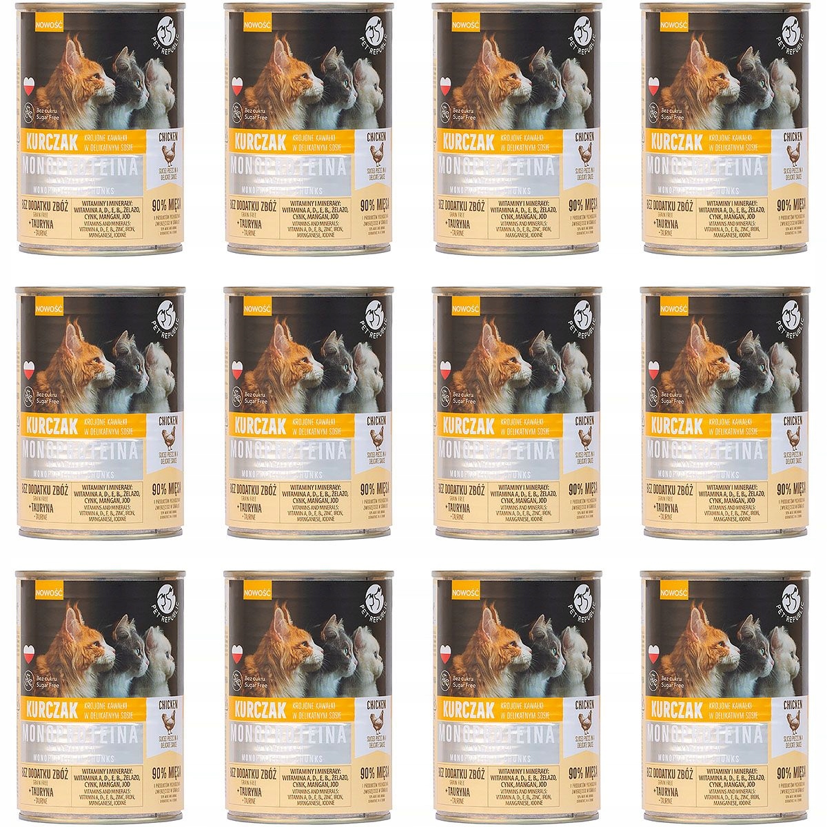 Levně Pet Republic mokré krmivo pro kočky s alergií monoproteinové Kuře 12 x 400 g