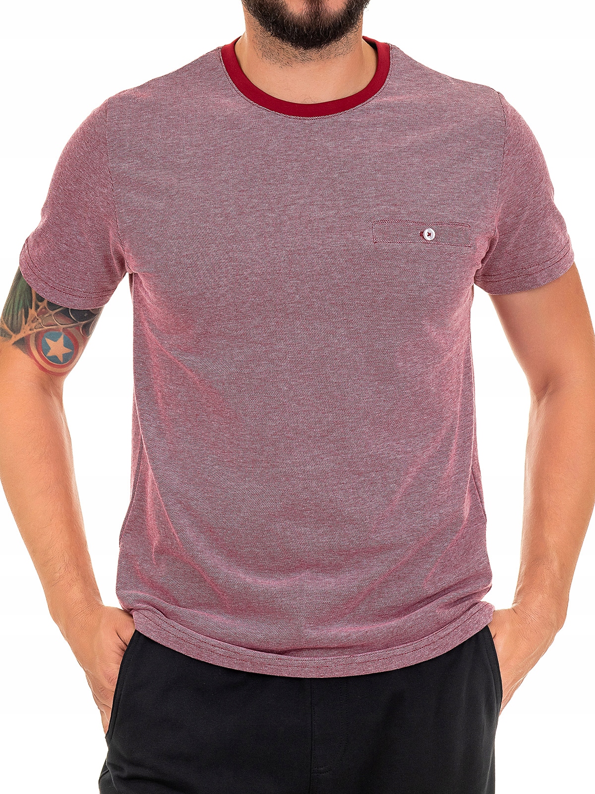 

Koszulka Męska T-shirt Bawełniany bordowy 2XL