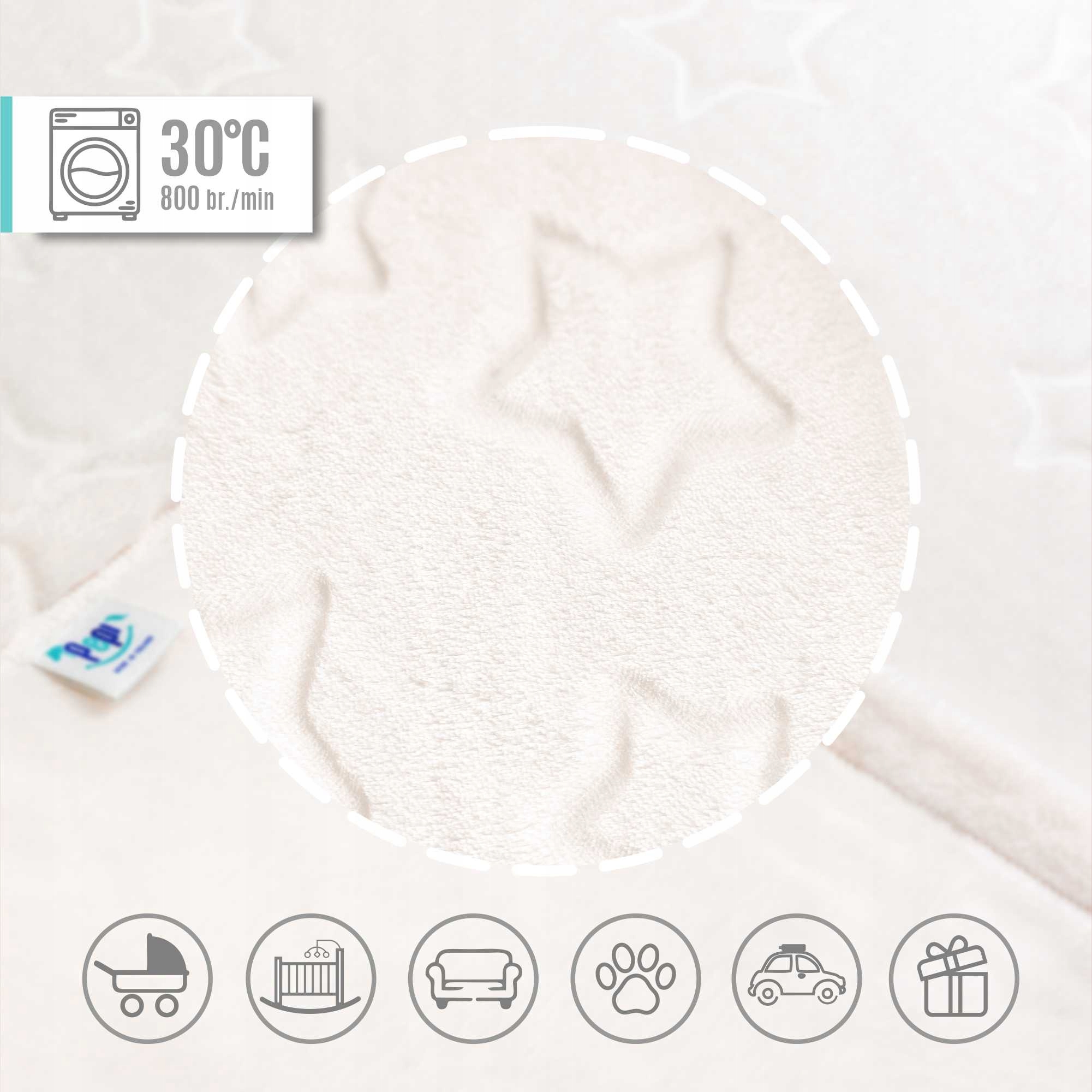 Kocyk niemowlęcy polarowy całoroczny 70x100 Pepi Kod producenta KXM-PM-1-CREM