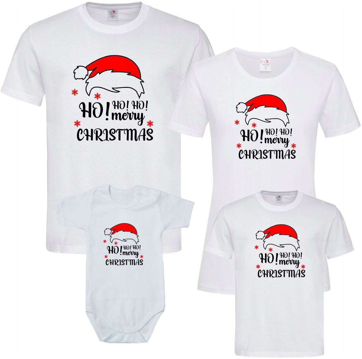 KOSZULKI ŚWIĄTECZNE MERRY CHRISTMAS NA SZTUKI Rozmiar uniwersalny