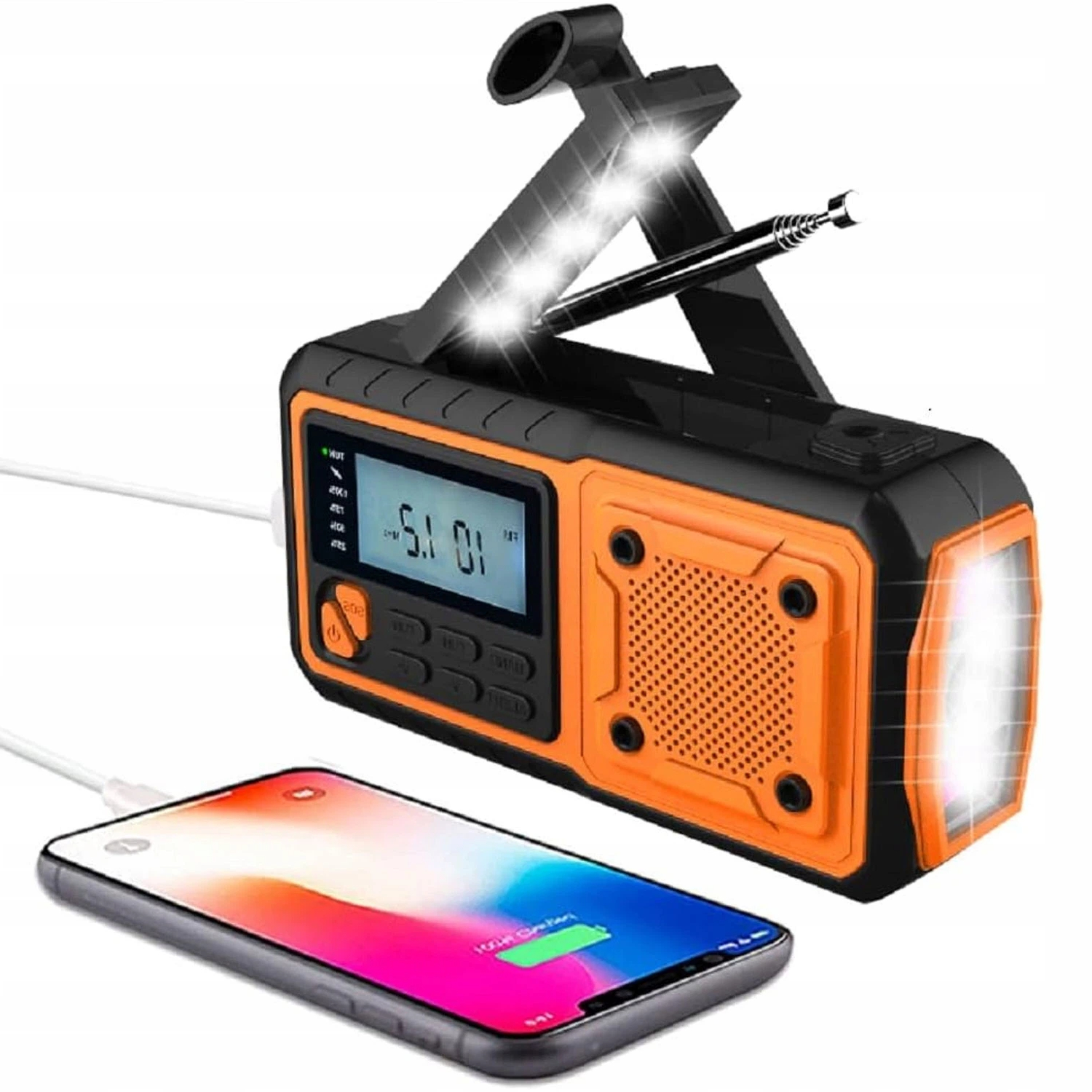 Solární rádio Fm/am powerbanka Sos svítilna pro nouzové situace