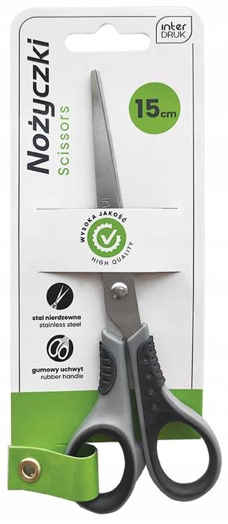 Nożyczki 15cm Szare Interdruk F394