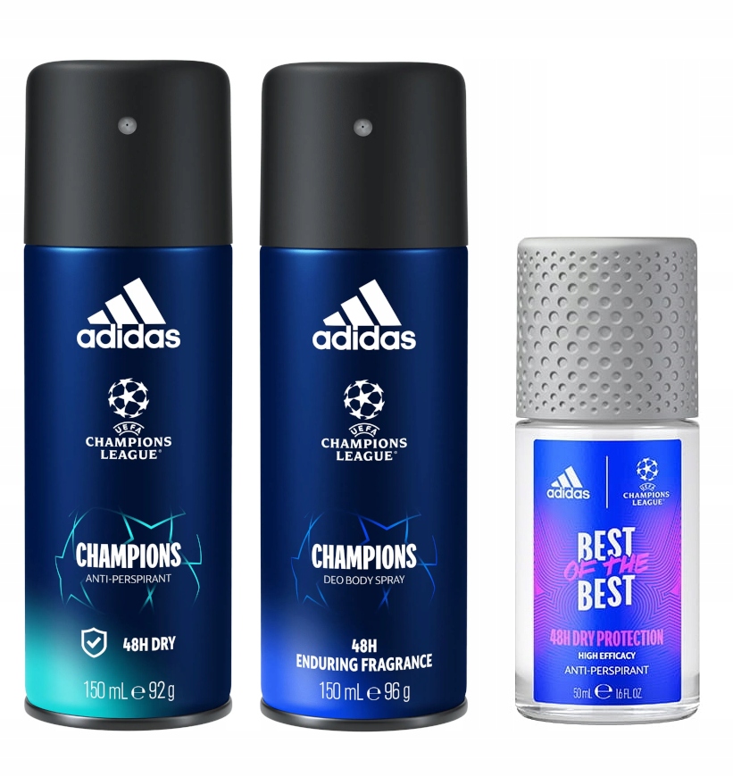 

Adidas Champions Men Zestaw 2xSPRAY150+ Roll-on 50
