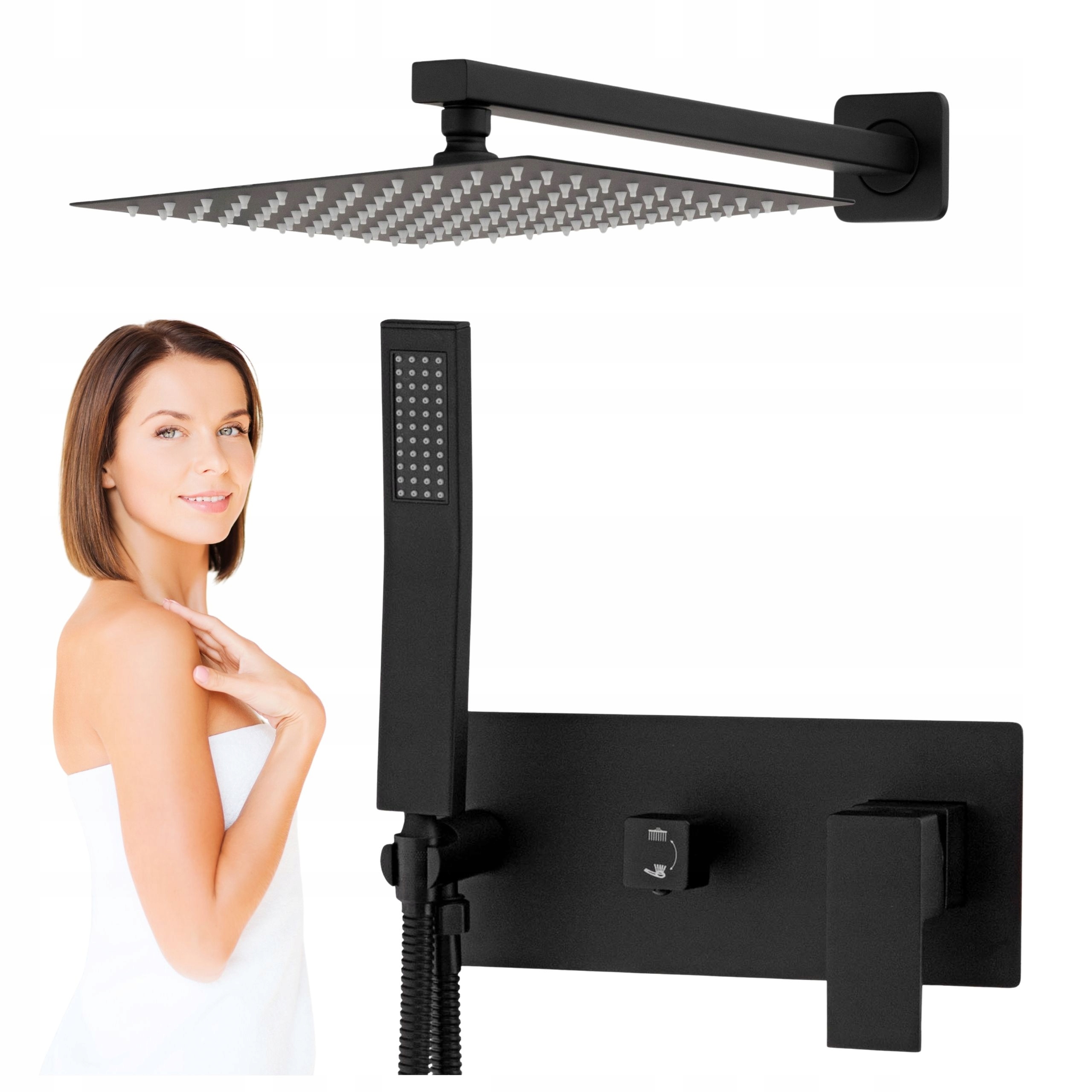 Sprchový Set Podomítkový Cubo Smartbox Černý