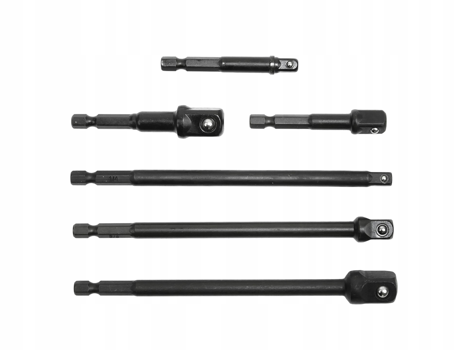 ZESTAW PRZEDŁUŻEK UDAROWYCH HEX 1/4" 1/2" 6SZT PRZEDŁUŻKI UDAROWE KULKOWE