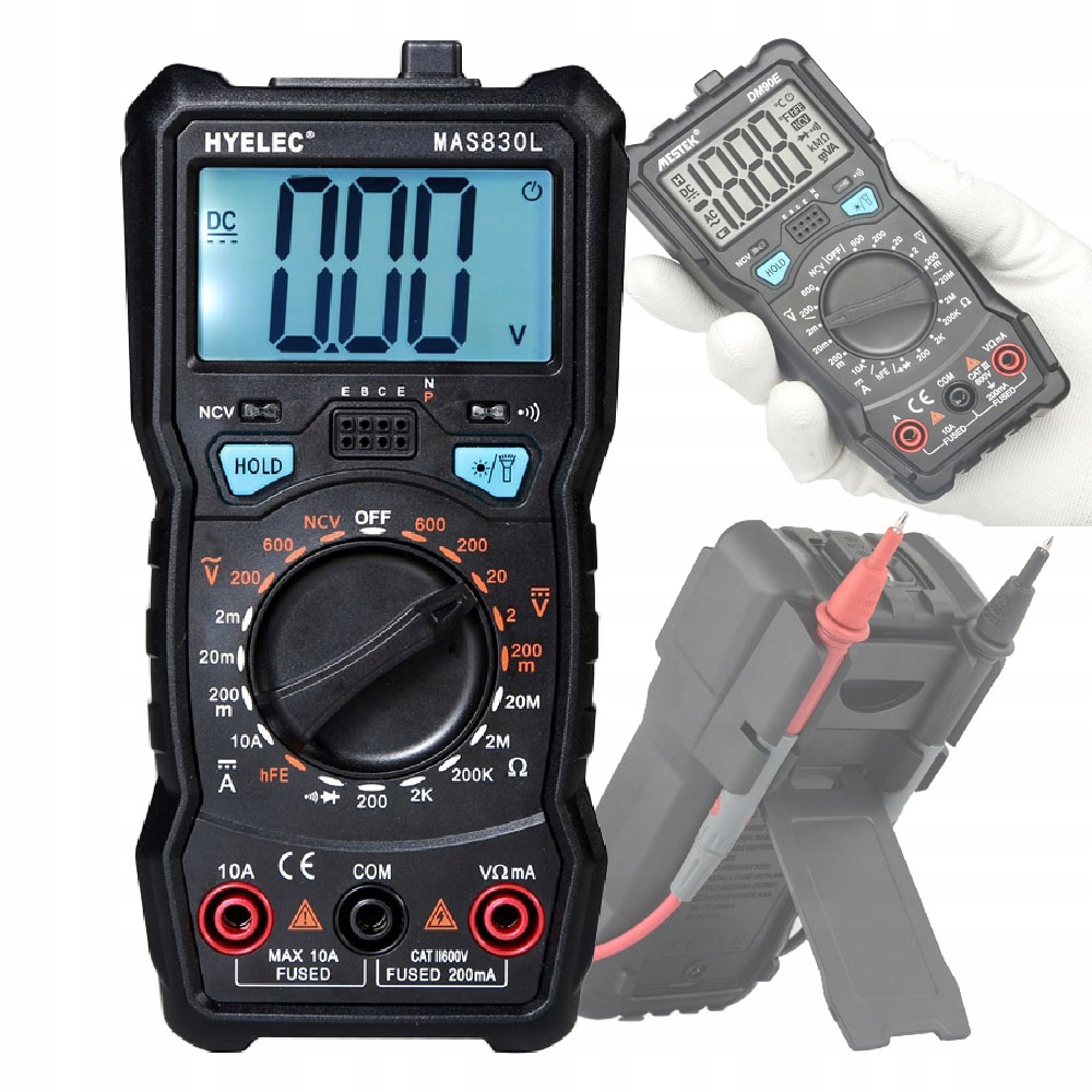 Przenośny, wielofunkcyjny, pełnobiegowy multimetr Szybka identyfikacja
