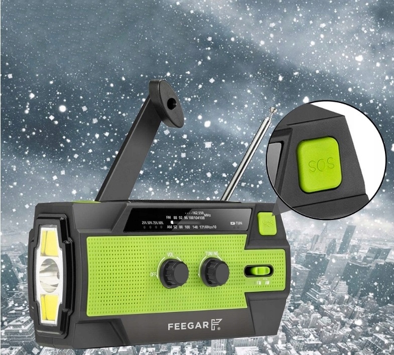 Feegar Radio FM Awaryjne Solar SOS 4000mAh Latarka Funkcje inne