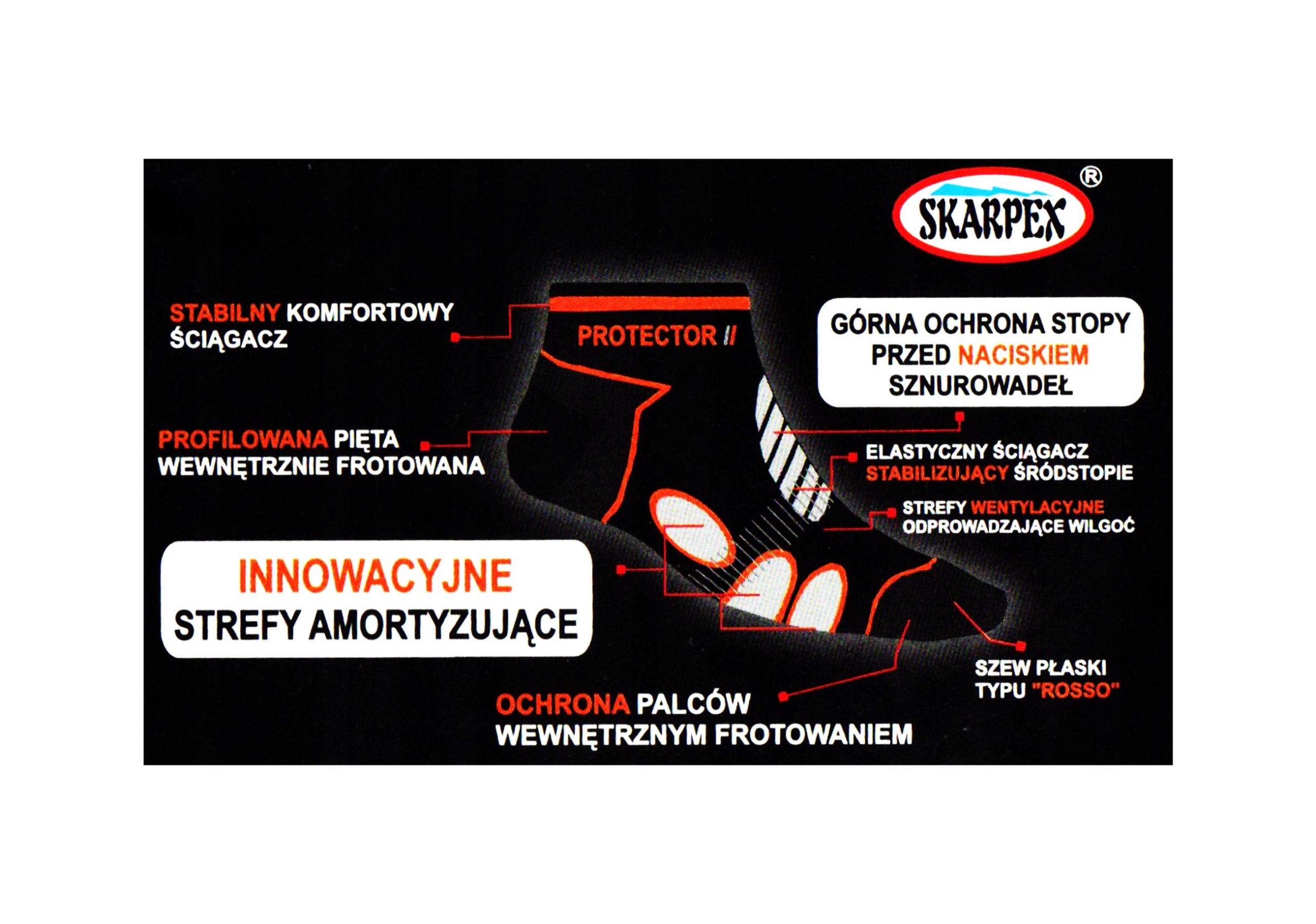 6x STOPKI SPORTOWE strefy funkcyjne SKARPETY 39-42 Rozmiar 39-42