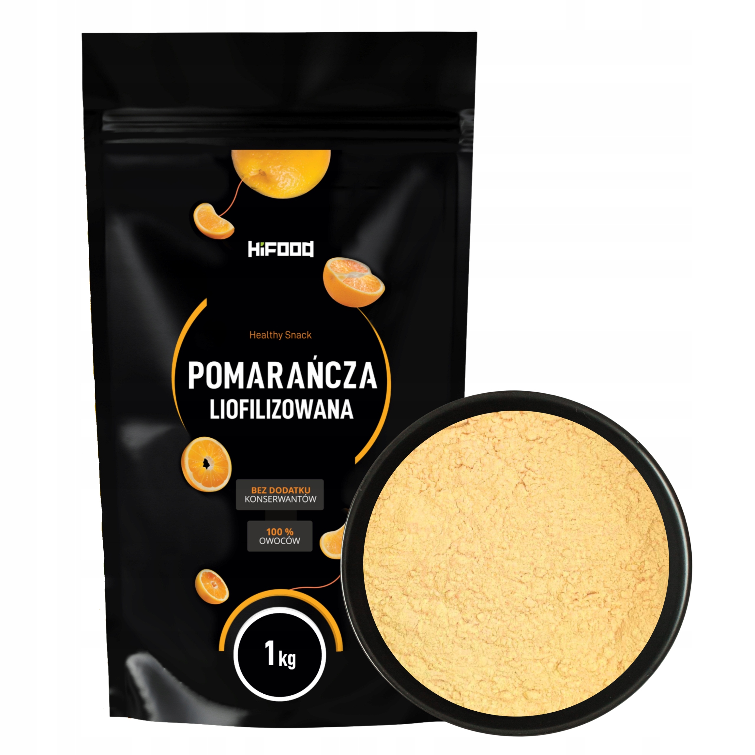 Pomarańcza Liofilizowana 100% Proszek Pomarańczowy 1 kg HiFOOD