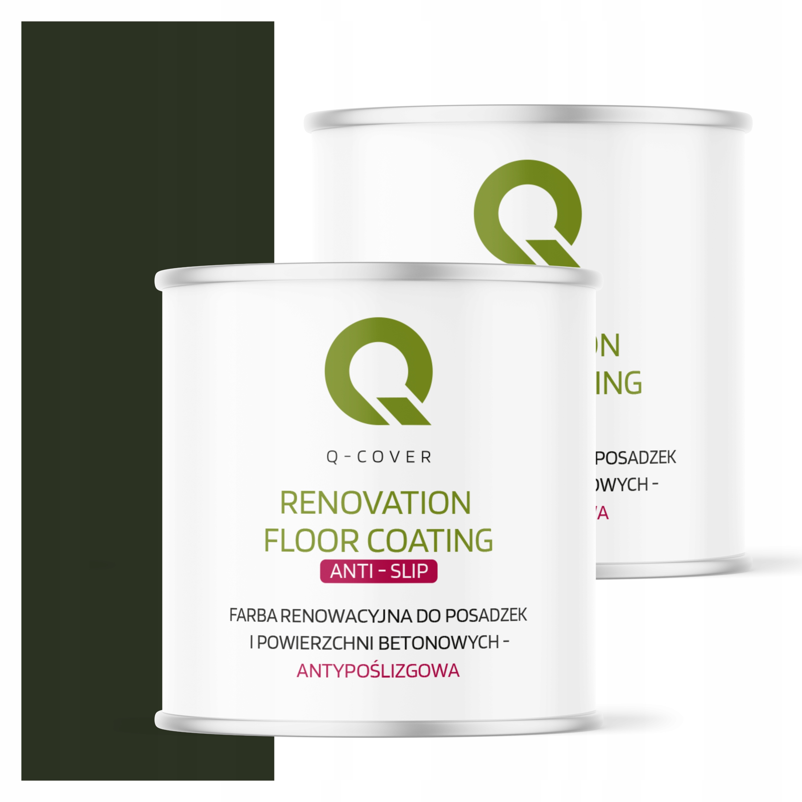 Protišmyková renovačná farba na betón 2,5L Fľašová Zelená 6007 Mat