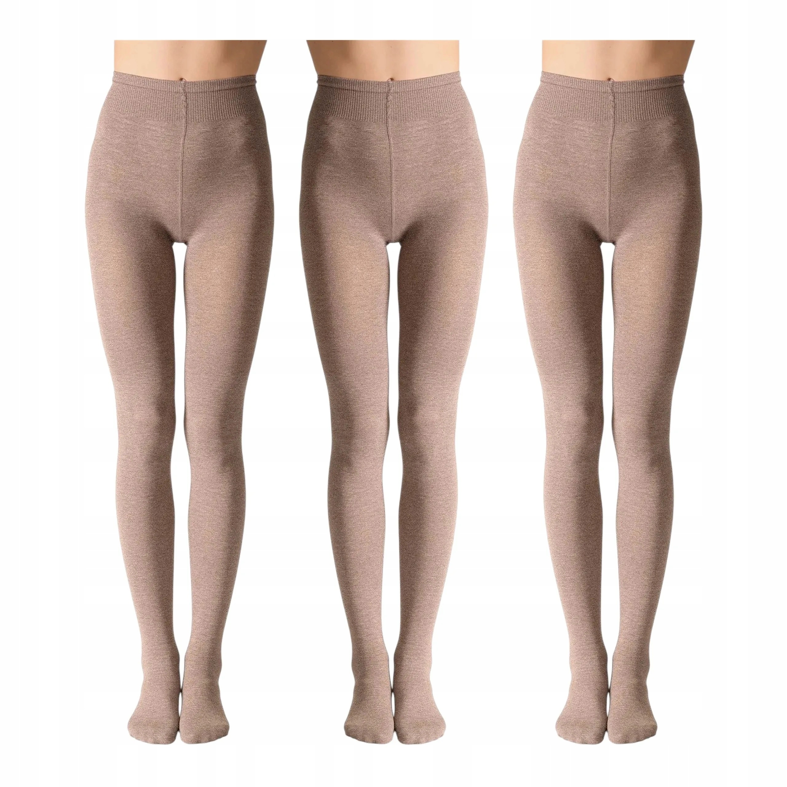 Punčocháče 110 den bavlněné s teplou vlnou, béžové Legs, 3 páry 4-L