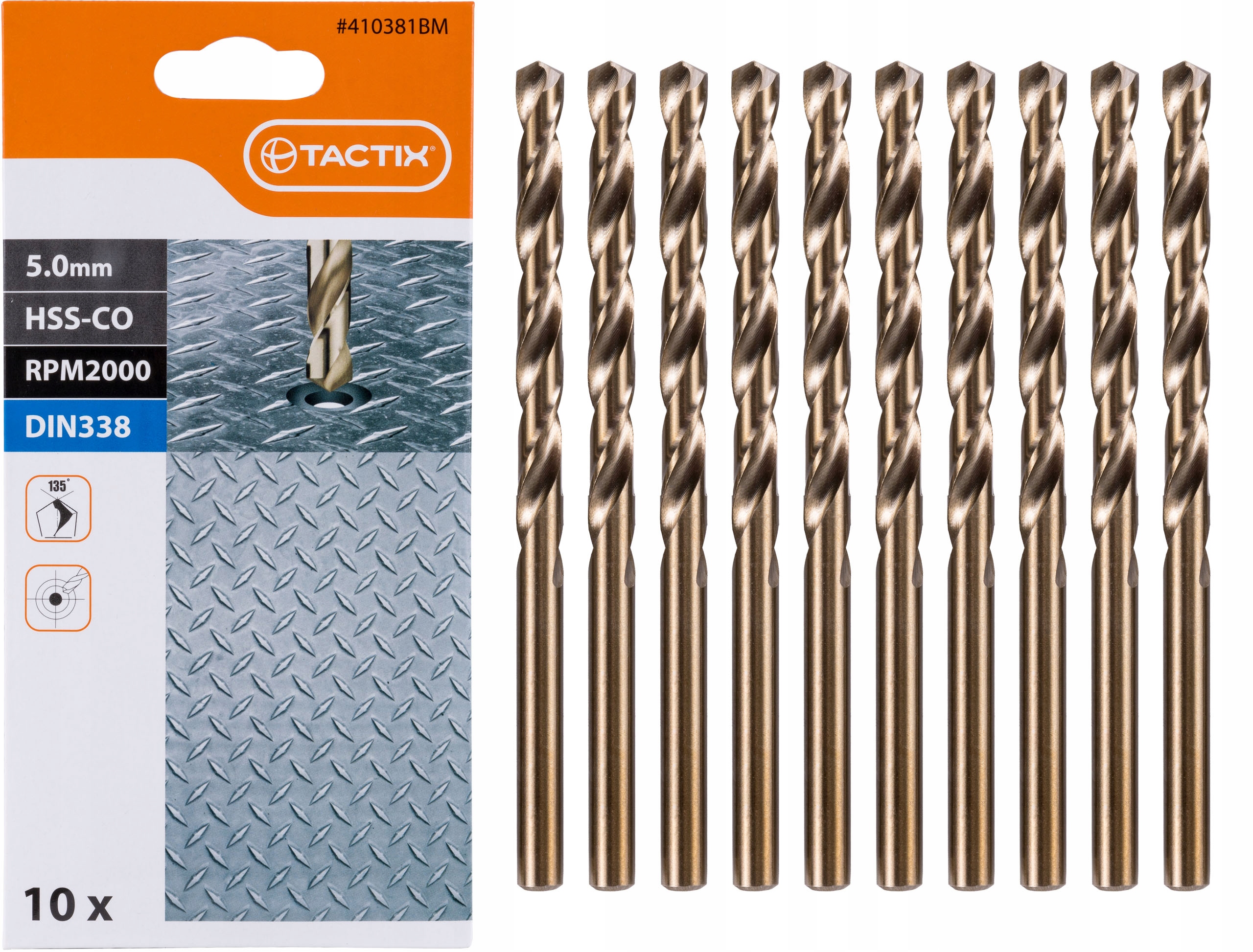 

Wiertła Kobaltowe Tactix do metalu 5 mm 10 szt.