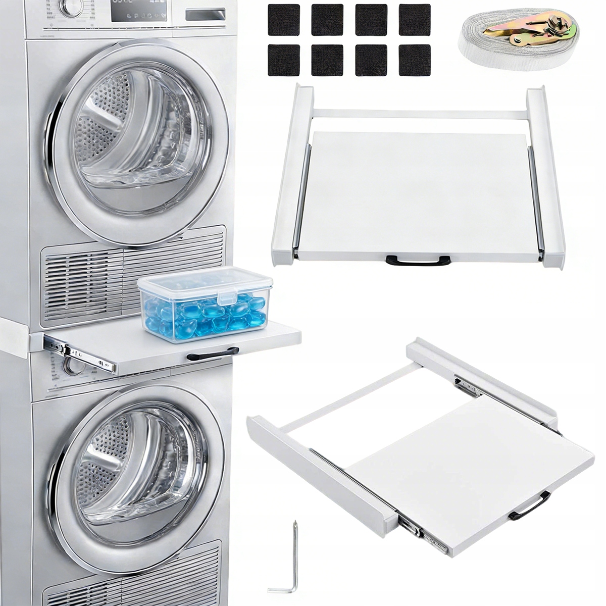 Łącznik Z Wysuwaną Półką Do Suszarki Pralki Uniwersalny