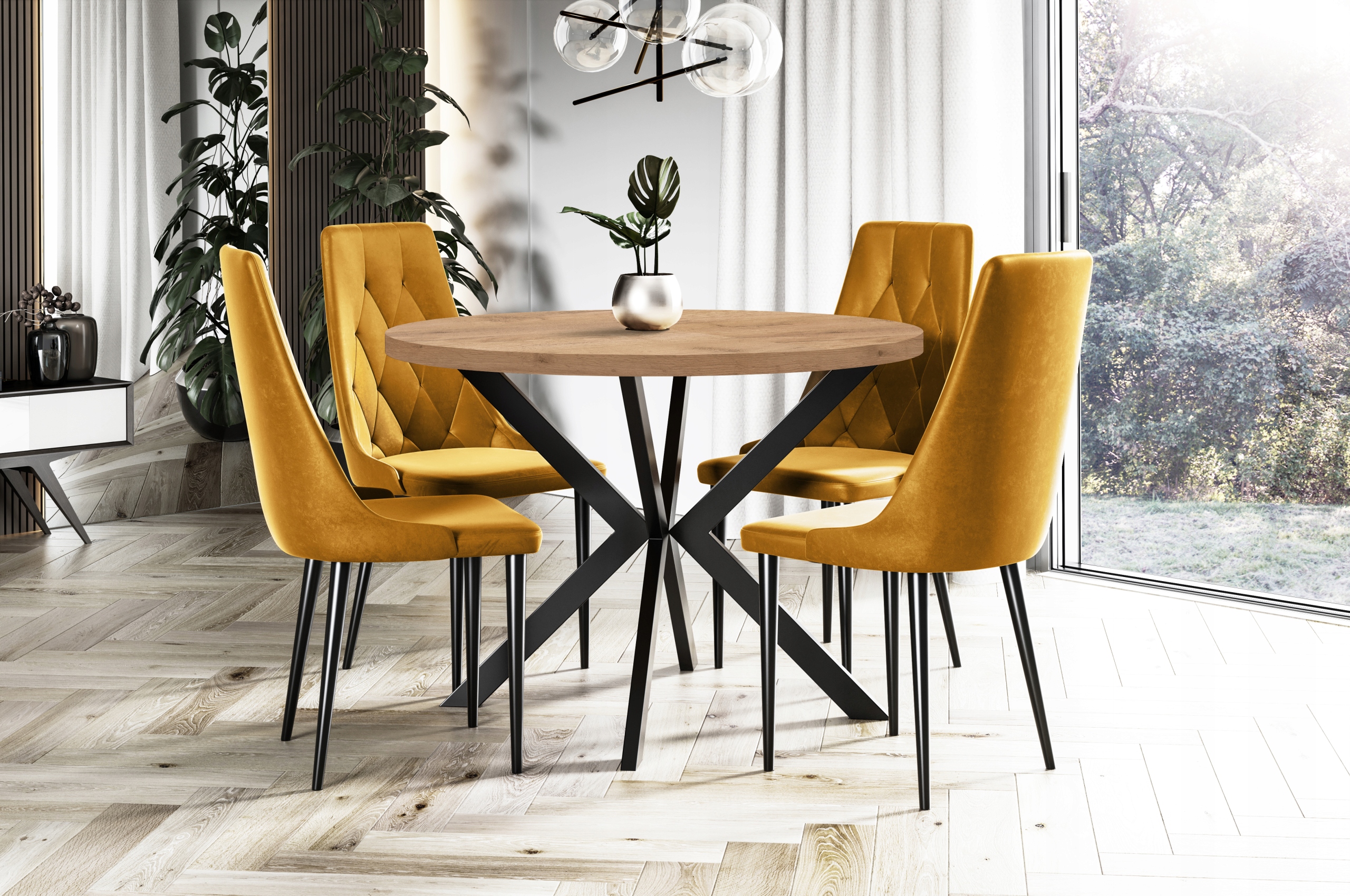 Zestaw stół z 4 krzesłami MORI LOFT nowoczesny Kod producenta brak