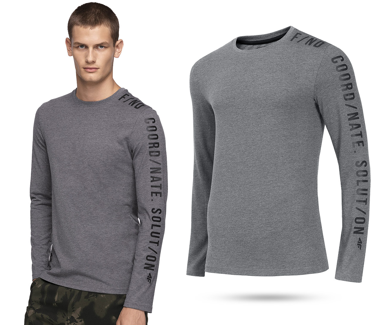 

4F Koszulka Męska Longsleeve TSML070 Szary