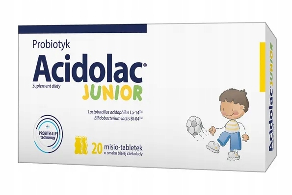 ACIDOLAC JUNIOR MISIO-TABLETY (biela čokoláda) s príchuťou bielej čokolády