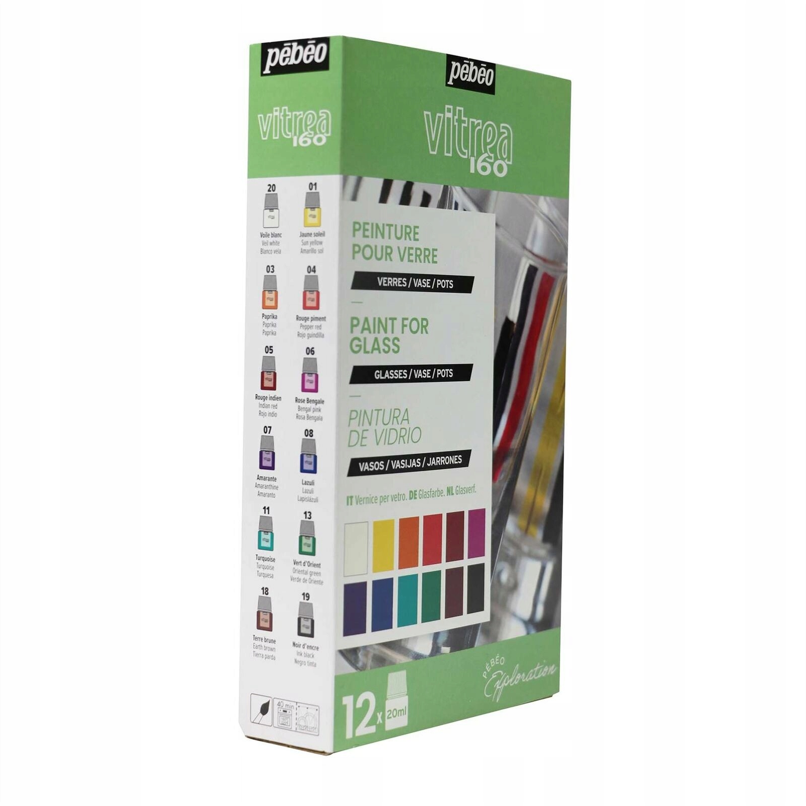 Pebeo Vitrea sada vitrážových barev 12 kol.
