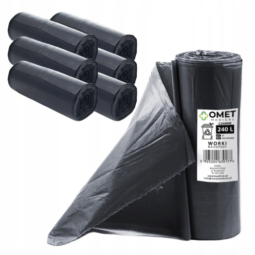 Levně Pytle Na Odpadky Černé Ldpe 240L 60 ks