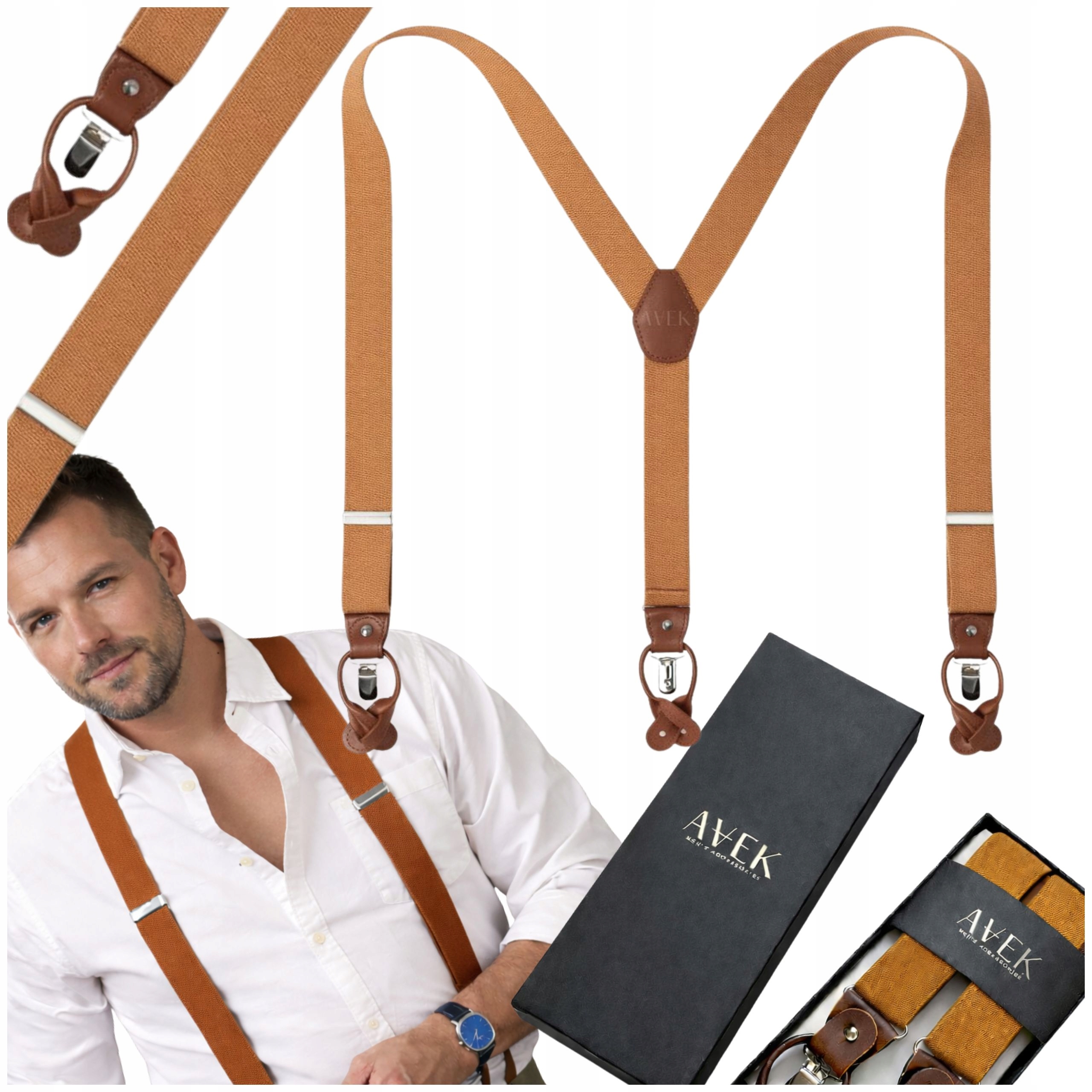 Pánské Ke Kalhotám Popruhy Na Kalhoty, Pevné, Nastavitelné, Široké Jako Dárek, 2V1