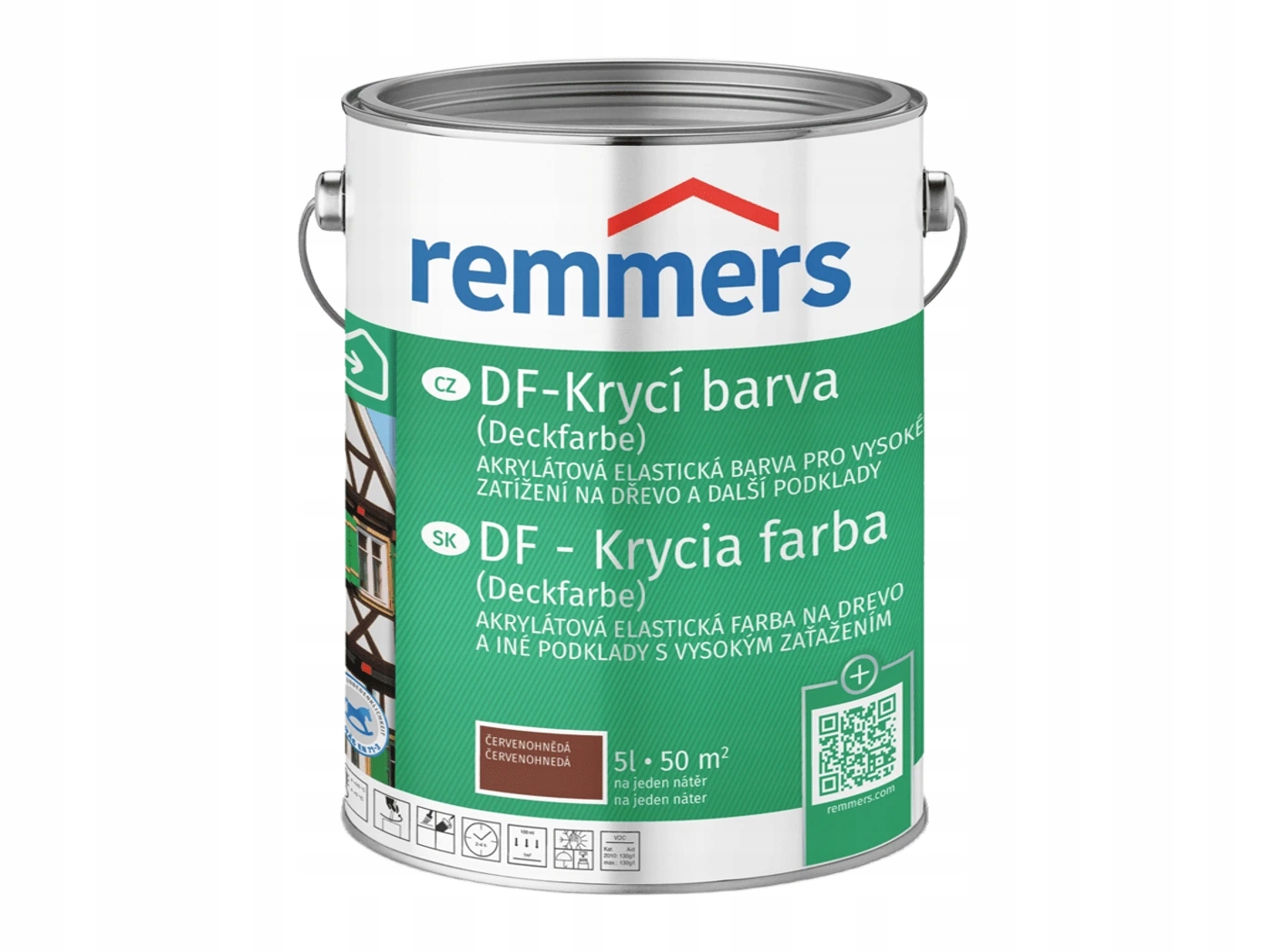 Remmers Df Krycí barva 5l, Rotbraun Červenohnědá