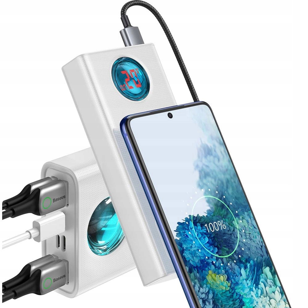 Powerbanka Usb-a, Usb-c, microUSB, Lightning, Baseus , 30 000 mAh, 65 W batéria