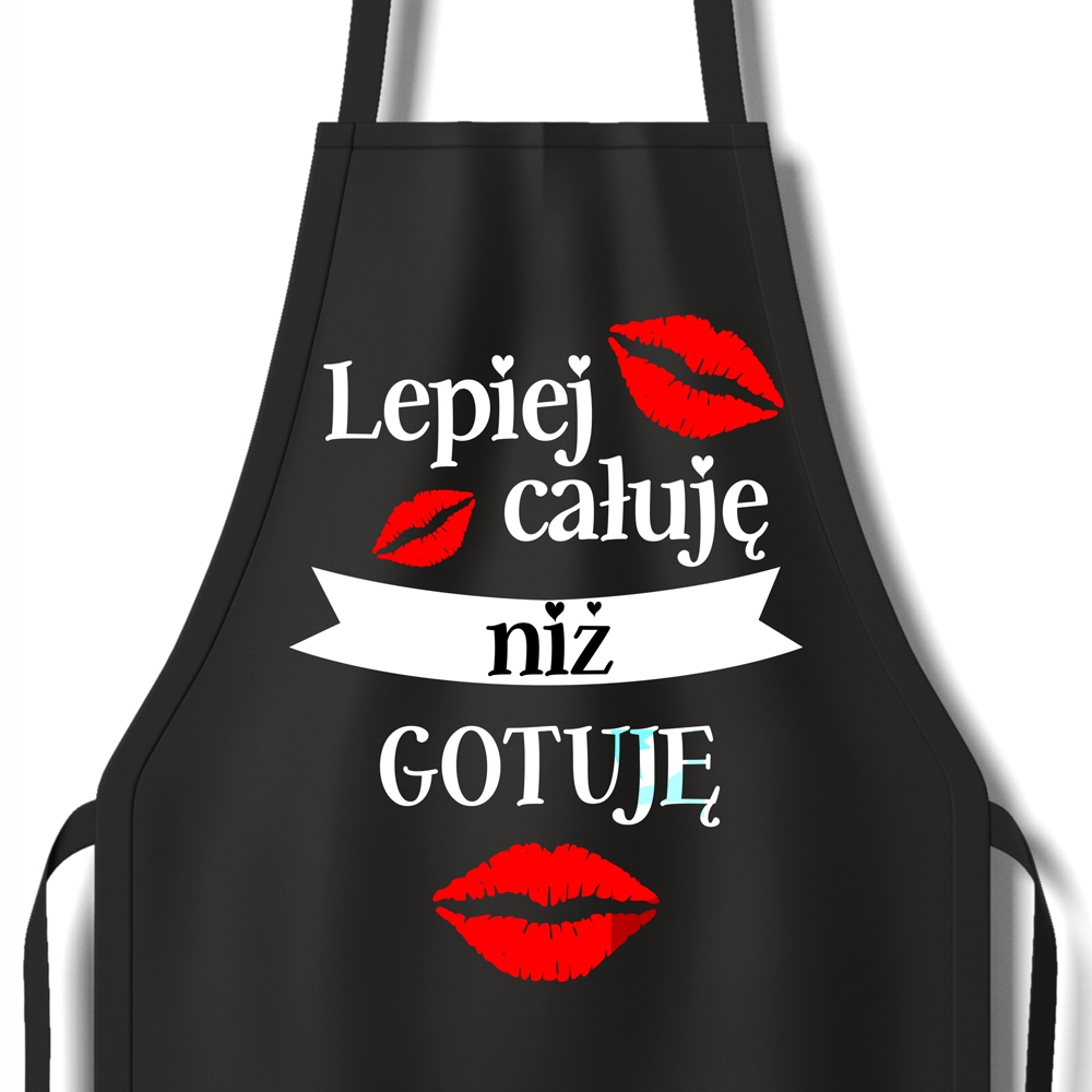 Kuchyňská zástěra Dárek Líbání je lepší než Vařím Lásku Vzory
