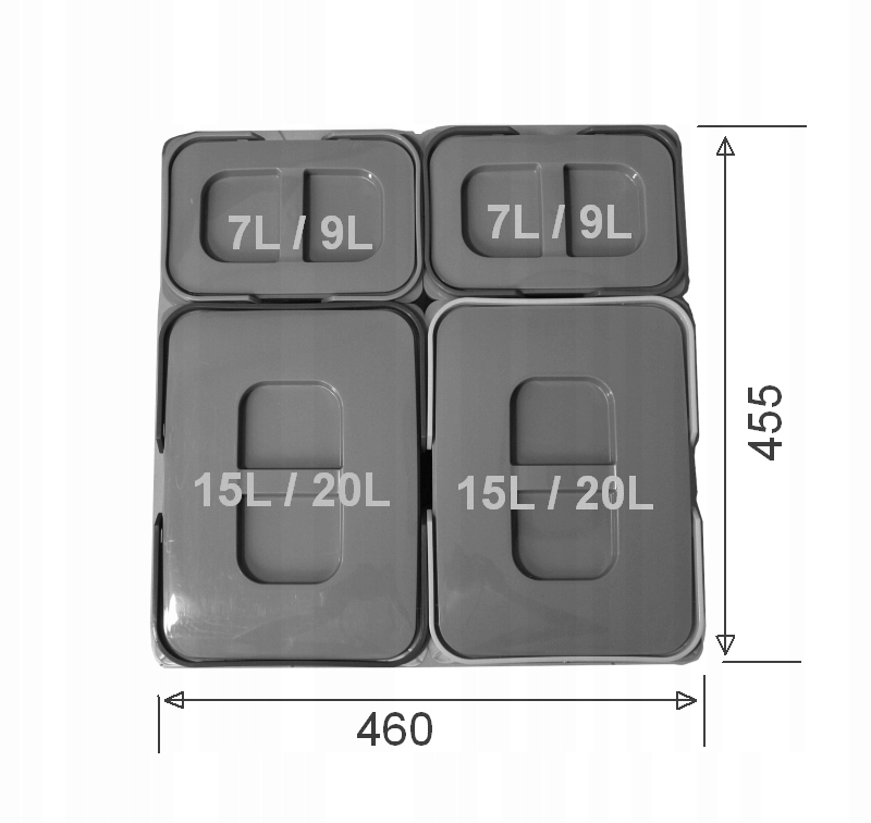 Kosz na odpady pojemnik do segregacji śmieci 15L Wysokość produktu 30 cm
