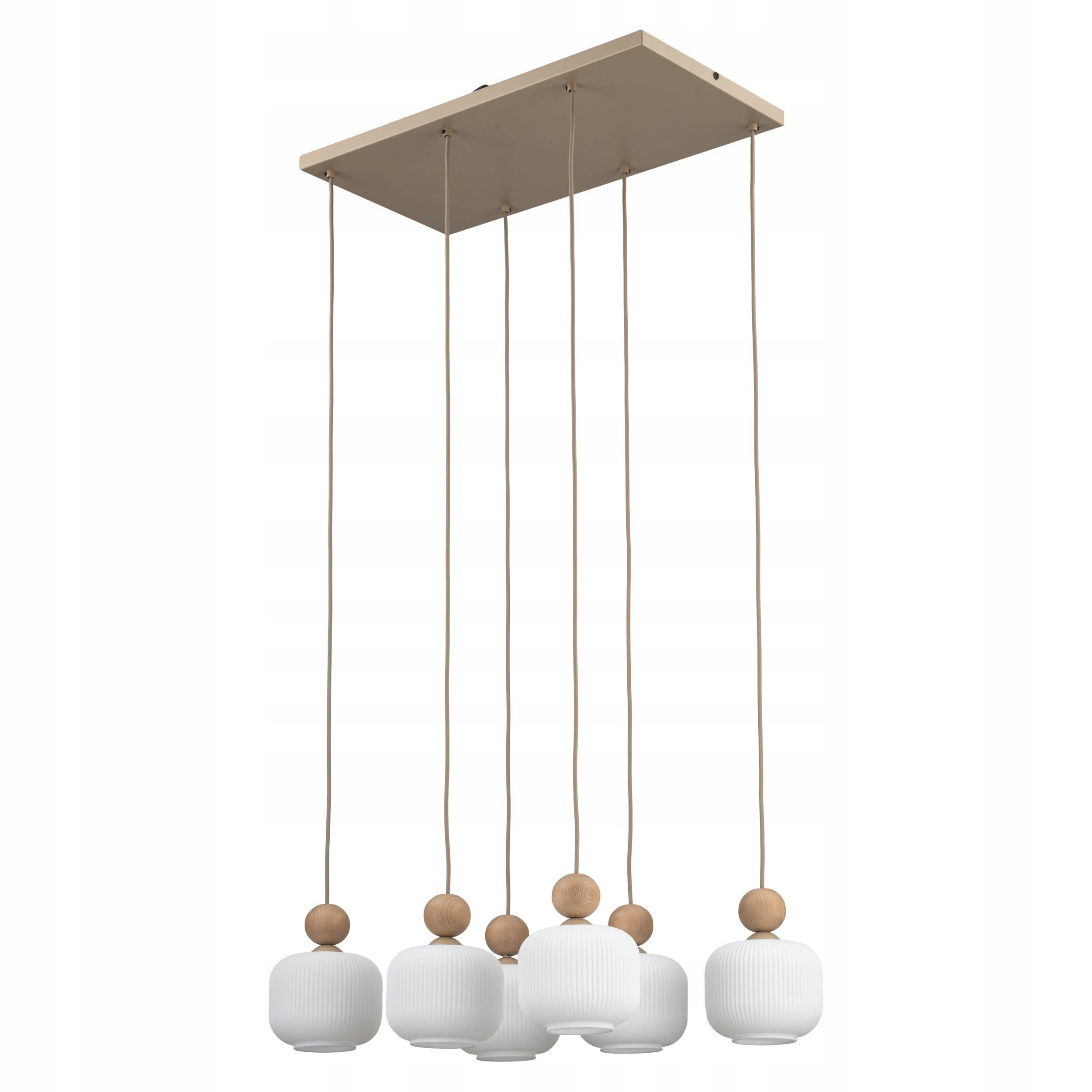 Závěsná lampa Ballo sabia béžová stínidlo bílá 6xE14 Do Obývacího Pokoje Jídelny IP20