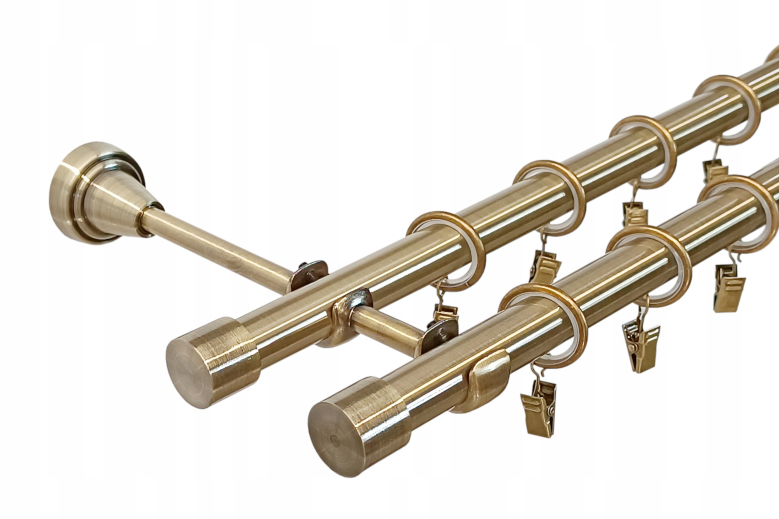 Garnýž Kovový Lux 19+19 mm dvojitý Zlato Antik 280 cm MIX Koncovek