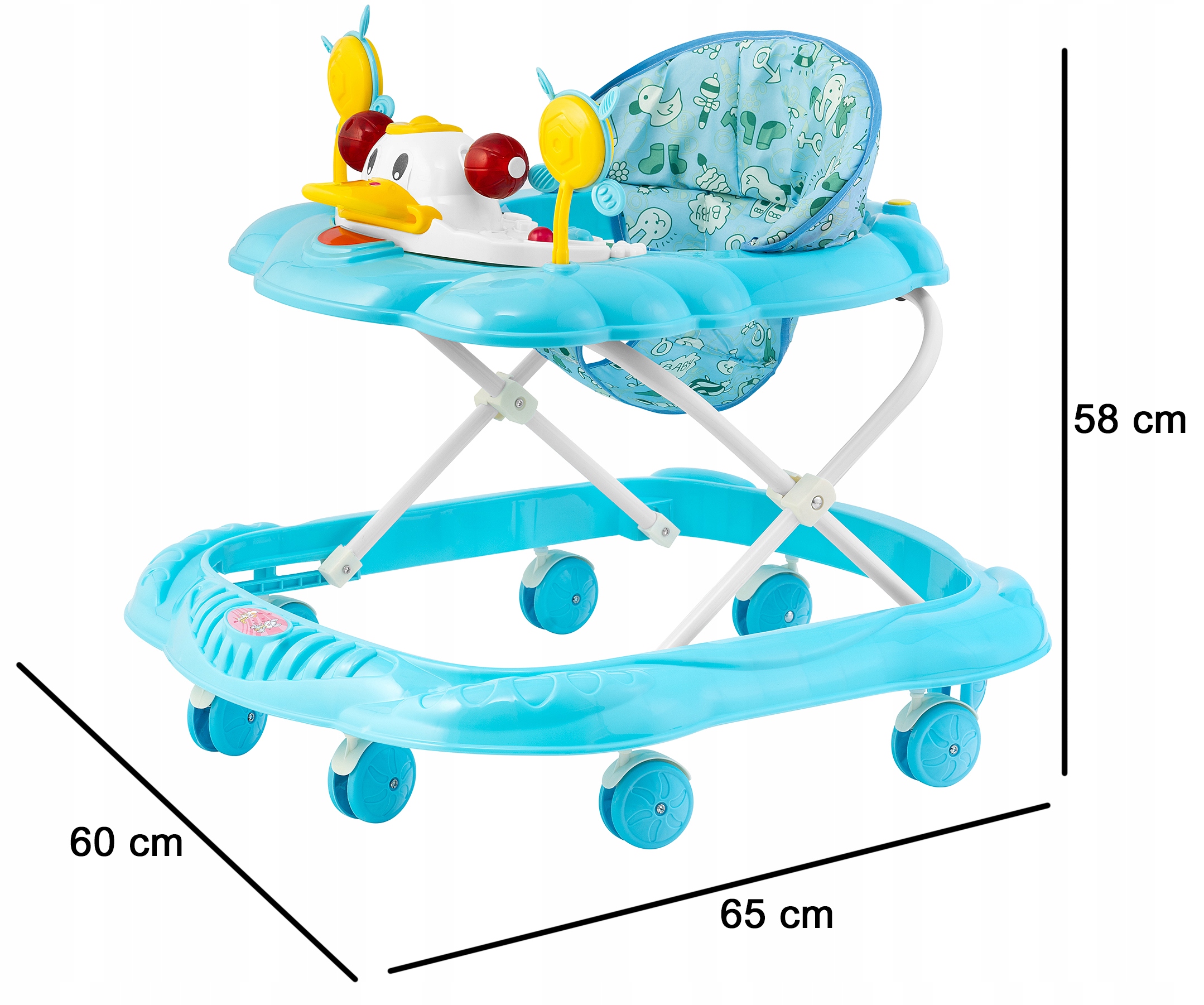 INTERAKTYWNY CHODZIK JEŹDZIK DLA DZIECI SKŁADANY 3 KOLORY KACZUSZKA Stan opakowania oryginalne