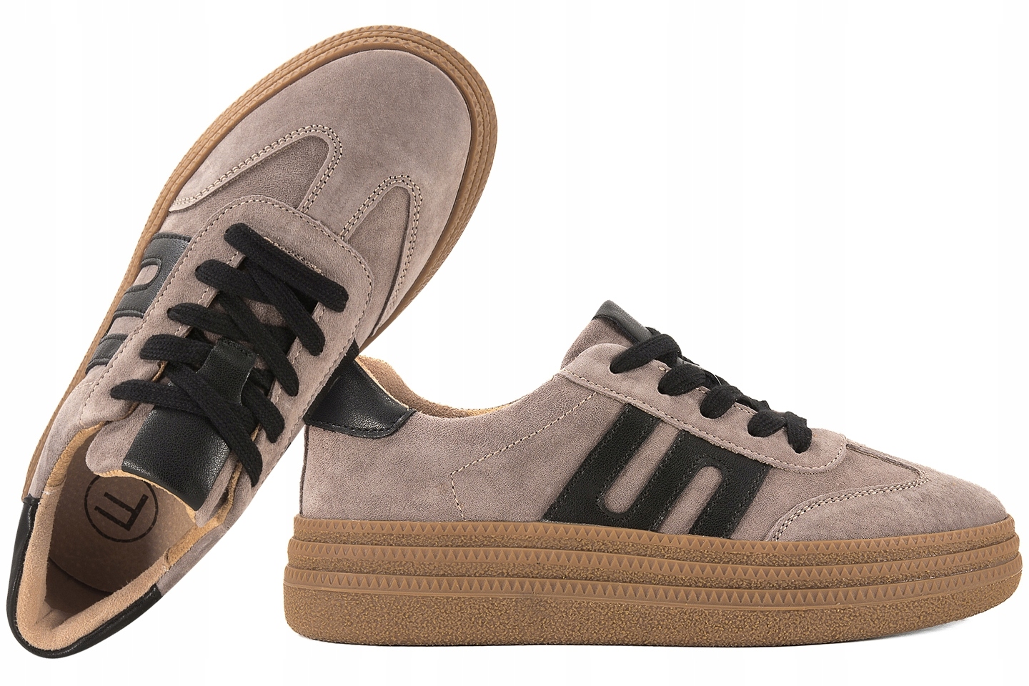 Filippo DP7114 Dámské Polobotky Tenisky Na Platformě Kožené 39 Béžová