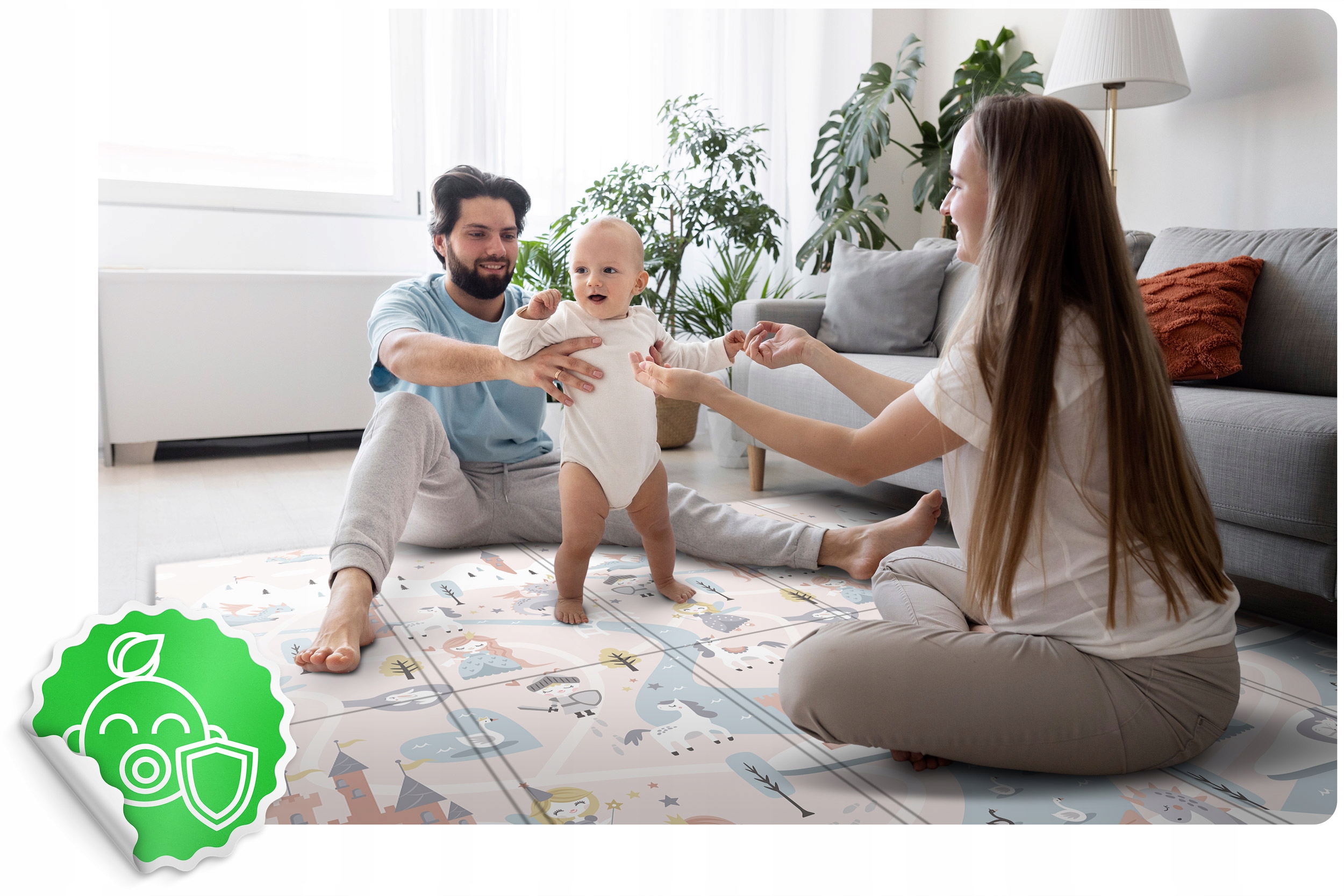 MATA PIANKOWA EDUKACYJNA SKŁADANA DLA DZIECI DUŻA 150x200 DWUSTRONNA NUKIDO Stan opakowania oryginalne