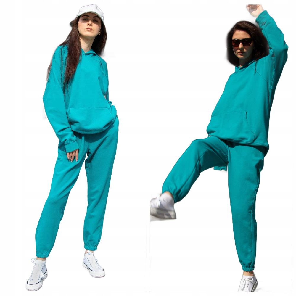 Teplákovka dámský komplet mikina s kapucí a modrých kalhot S107 M/L