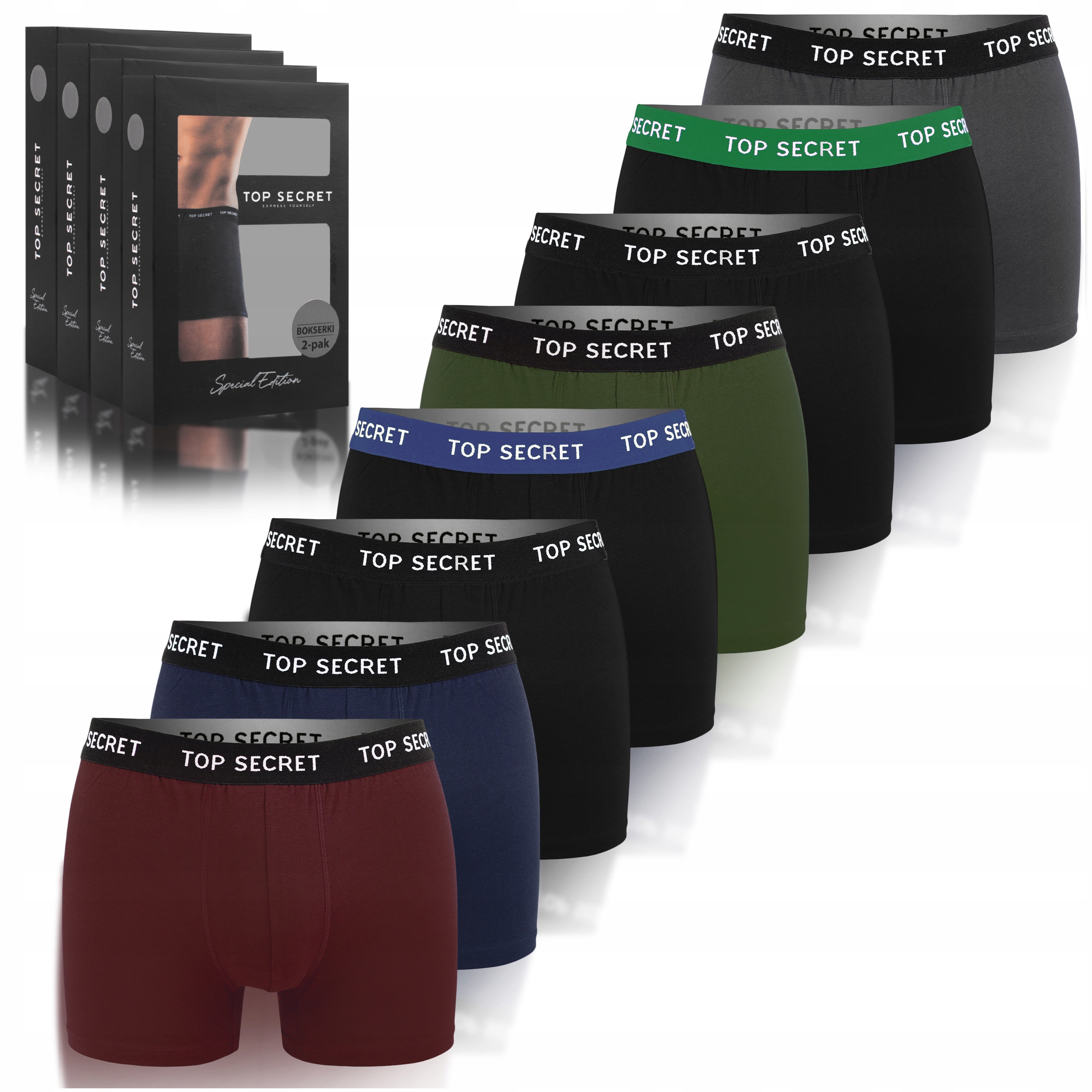 Top Secret Bokserki Męskie Bawełniane 8pak Rozmiar M