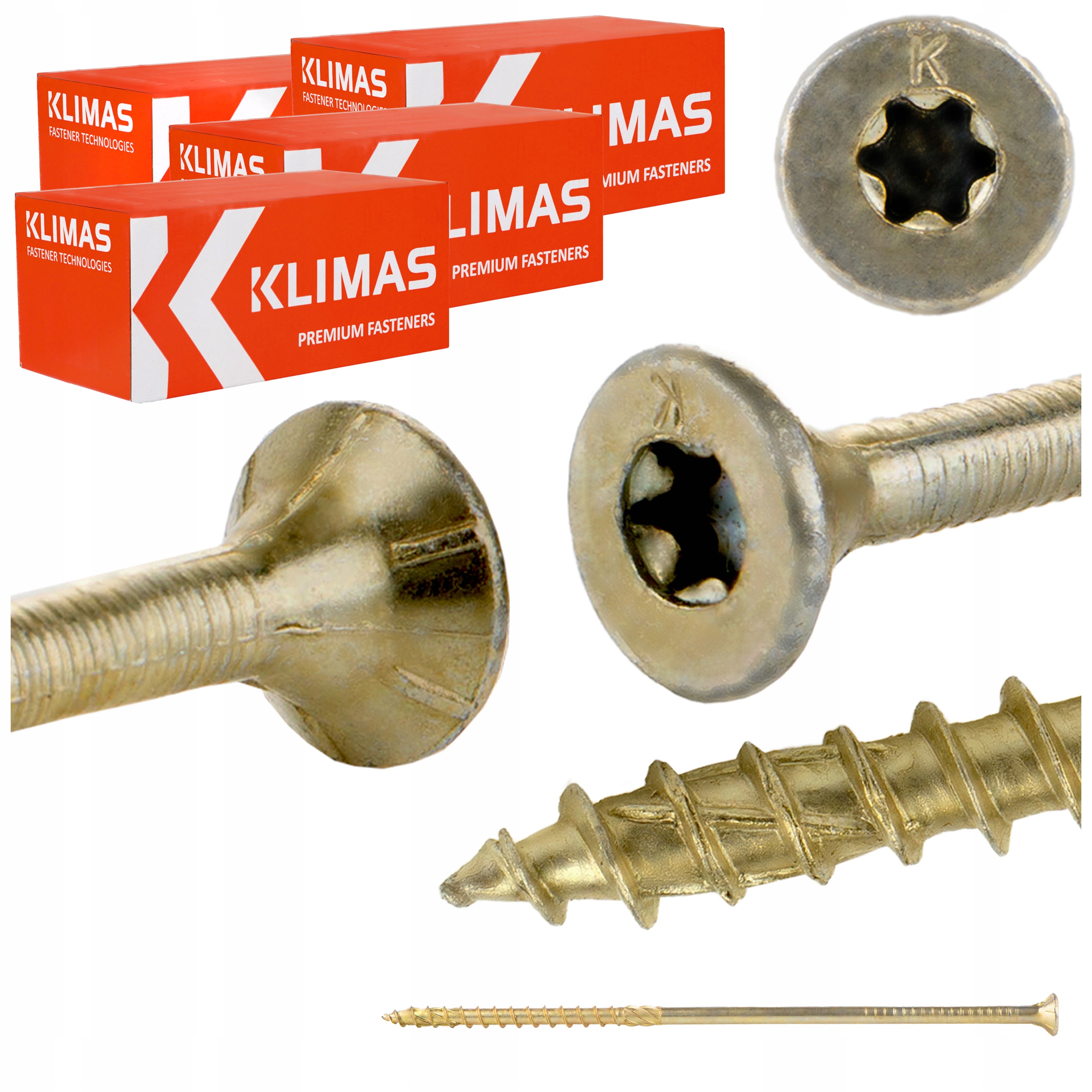 Skrutky do dreva Torx 8x220 mm 200 ks kužeľové tesárske Klimas Wkcs