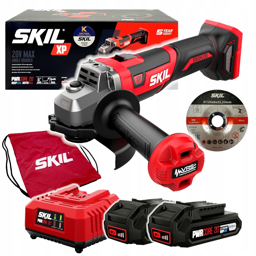 Szlifierka kątowa Skil 20V 3930 125mm Vrs 2x2.0Ah