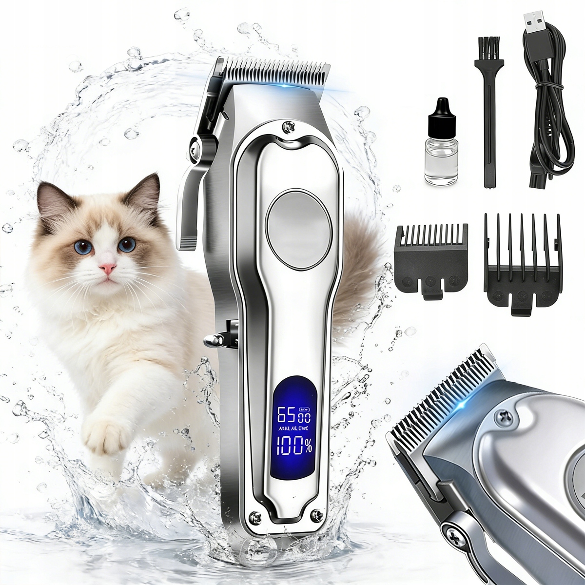 Silný stroj na stříhání psů a zvířat, profesionální ocelová kvalita