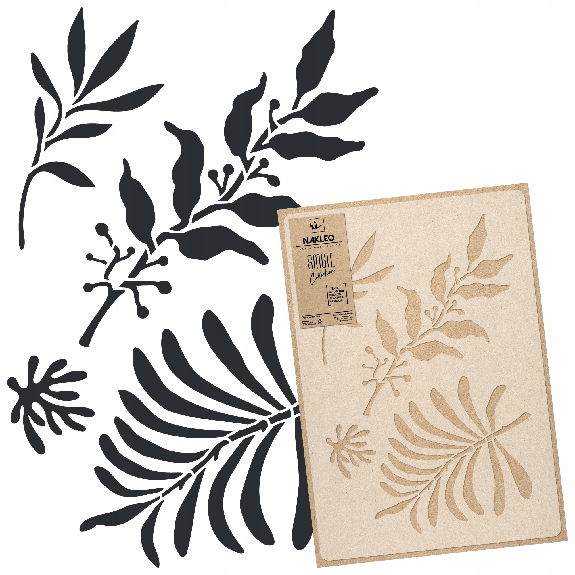 Malířská šablona Vícenásobná L 59x95 cm Rostliny List Podzim Malované Listy