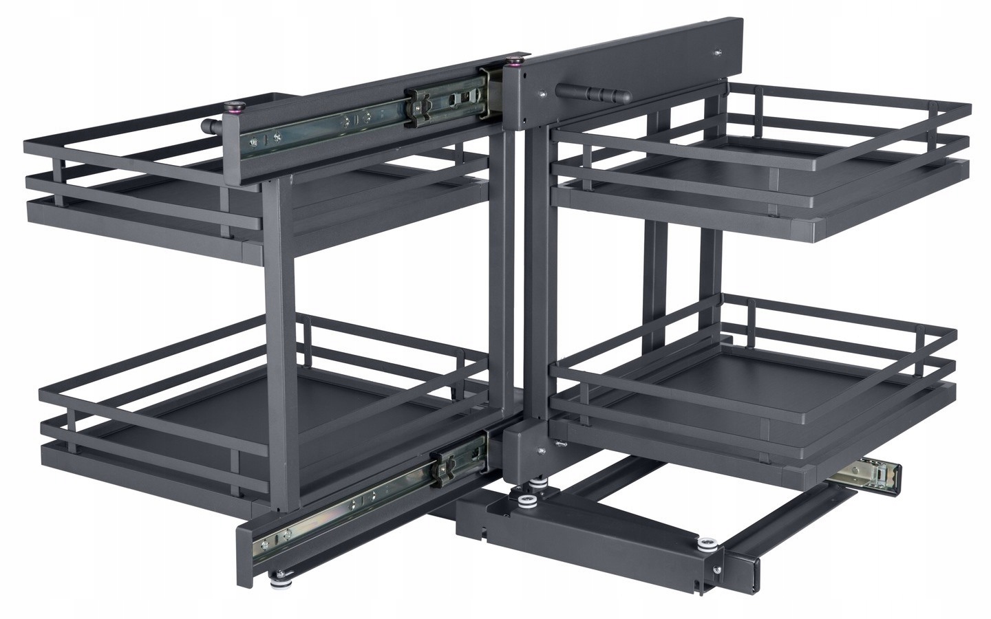 Kosz cargo narożny, magic corner Prawa antracyt 900mm Amix