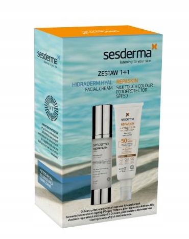 Sesderma zestaw Repaskin Silk Touch SPF50 50ml Hidraderm Hyal krem 50ml
