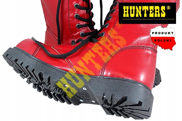 HUNTERS GLANY 14 S STALOWY NOS SKÓRA CZERWONE 38 Model 14S