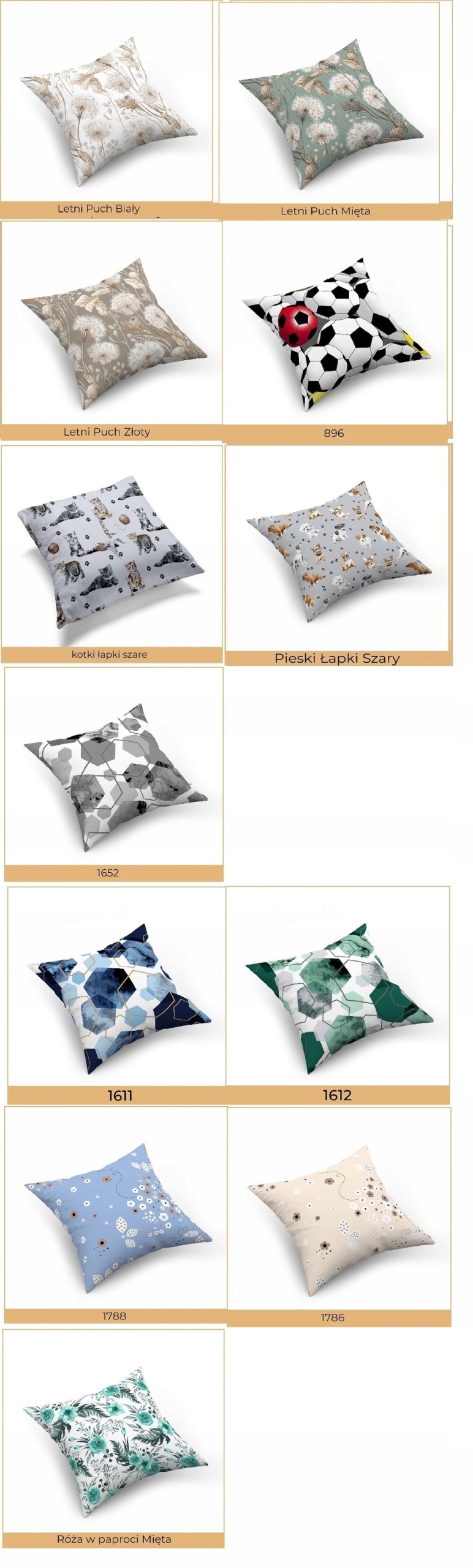 POSZEWKA NA JAŚKA 40x40cm, BAWEŁNA 100%, 19 WZORÓW Wzór dominujący Kwiaty