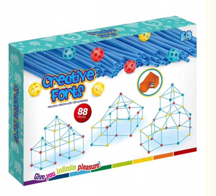 

Klocki Konstrukcyjne Namiot Domek Baza 3D 88 El.