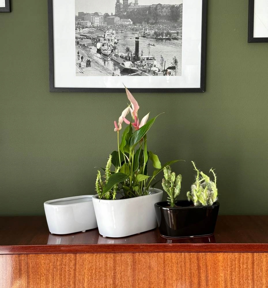 CERAMICZNA OSŁONKA DONICZKA RYNNA 17cm BIAŁA Marka Polnix